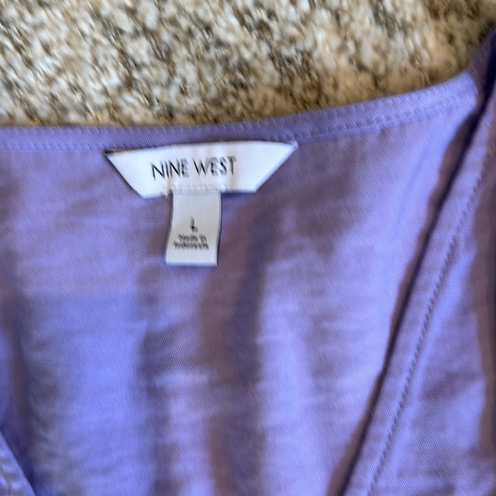 Nine‎ West pastel purple Peplum Top Size L - Picture 2 of 5